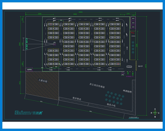 貝視曼 異形場地  露天汽車影(yǐng)院規劃設計圖 CAD 平面圖